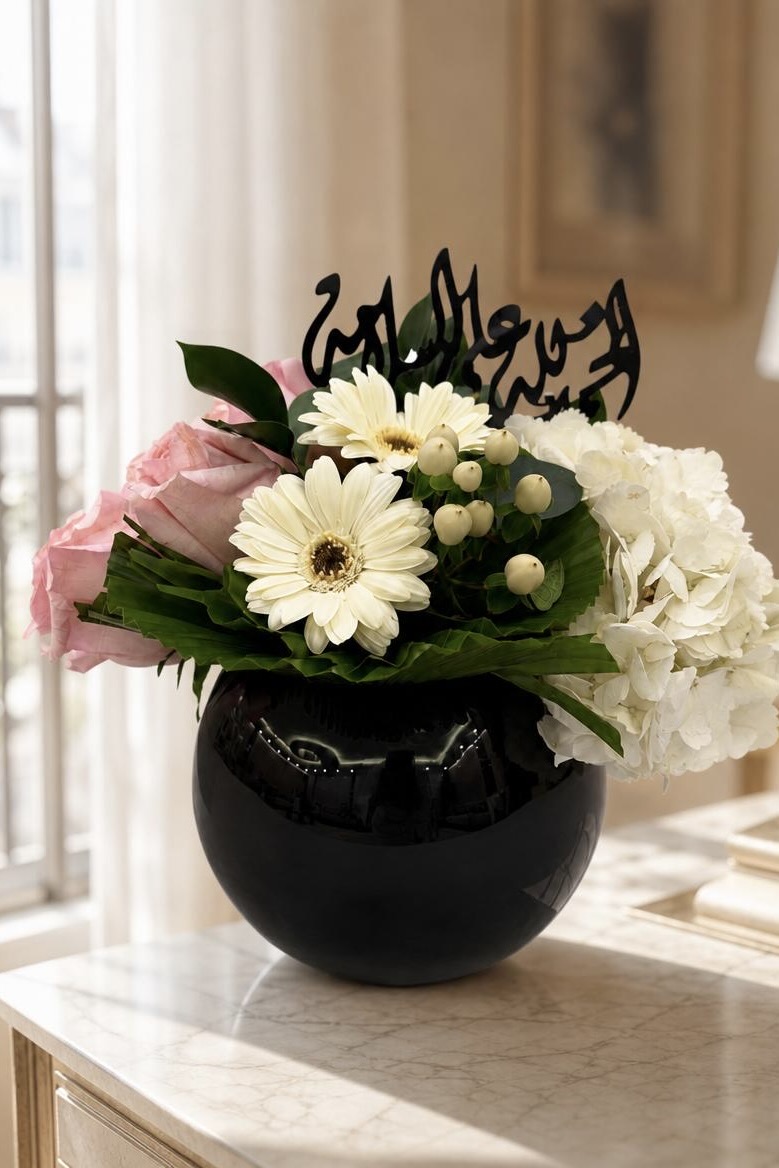 فازة زجاج أسود